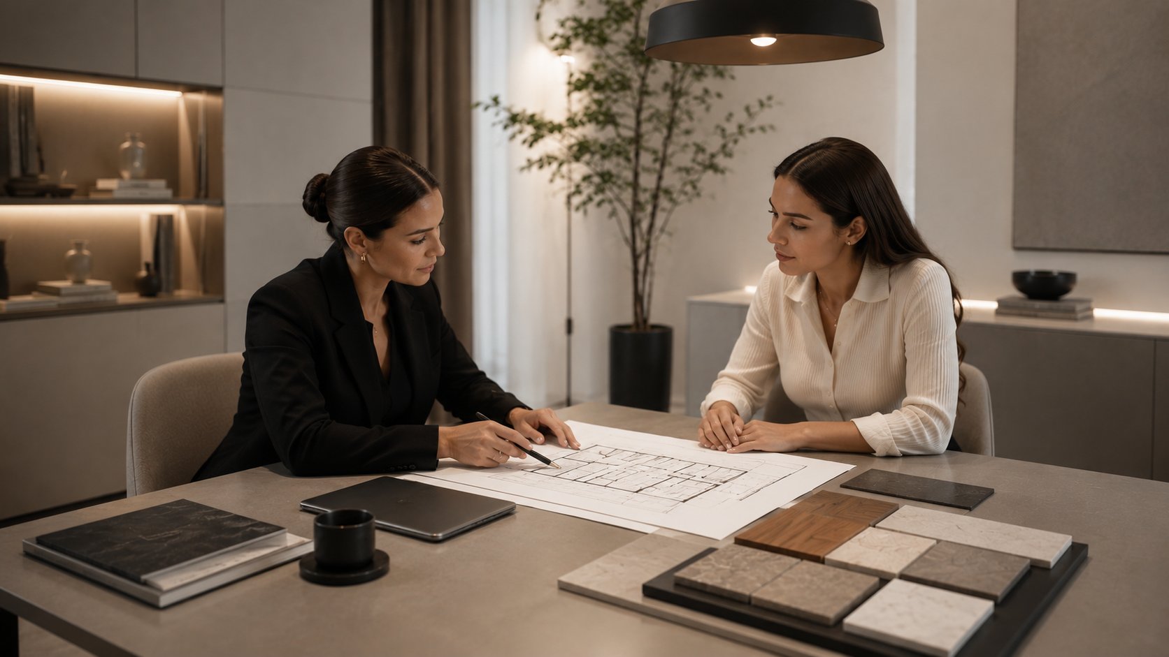 Consulta inicial con cliente en las oficinas de Kitchee Haus en Málaga